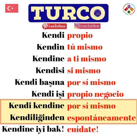 Kendine Yourself A Ti Mismo Turkish Lessons Learn Turkish Language