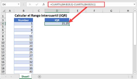C Mo Calcular El Rango Intercuartil En Excel Recursos Excel