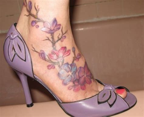 Female Ankle Tattoos Flower Foot Tattoo Designs Picture Art At