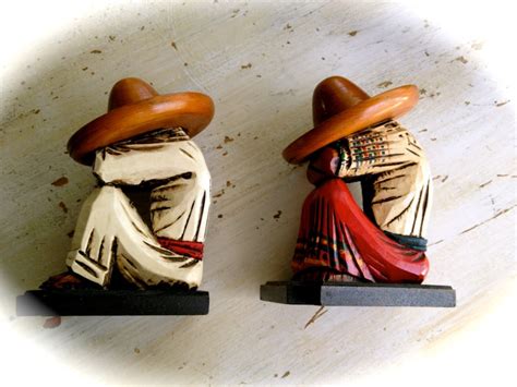 Siesta Duo Wooden Figures Mexican Collectible Siesta Etsy