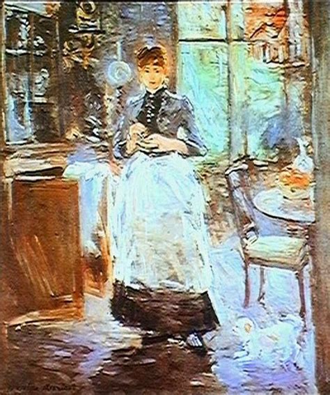 Yellow tone on the back. Morisot, In the Dining room (With images) | Painting ...