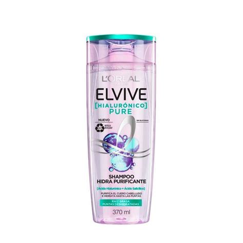 Elvive Hidra Hialurónico Shampoo Pure Hidra Rellenador Con Ácido Hialurónico Frasco De 370 Ml