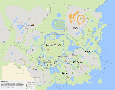 Map Of The Wild Tloz Breath Of The Wild Map By Nelde On Deviantart