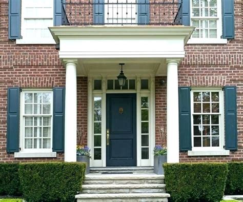 Image Result For Tan Brick House With Navy Shutters Brick House Front