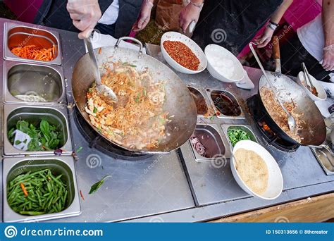 One Of Most Favorite And Famous Asian Thai Street Fast Food In Hot Pan