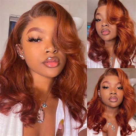 Copper Color Hair Wig Straight Body Wave Colored Lace Wigs Human Hair Alipearl Hair