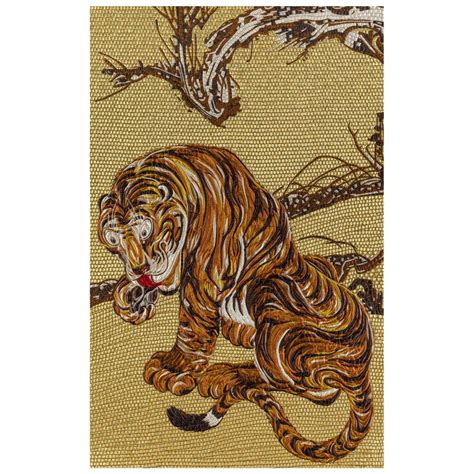 Fabric Tapestry With Tiger Design Upholstered Panel On Demand For Sale