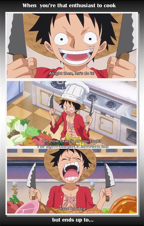 One Piece With The Caption That Reads When Youre That Enthusiast To Cook