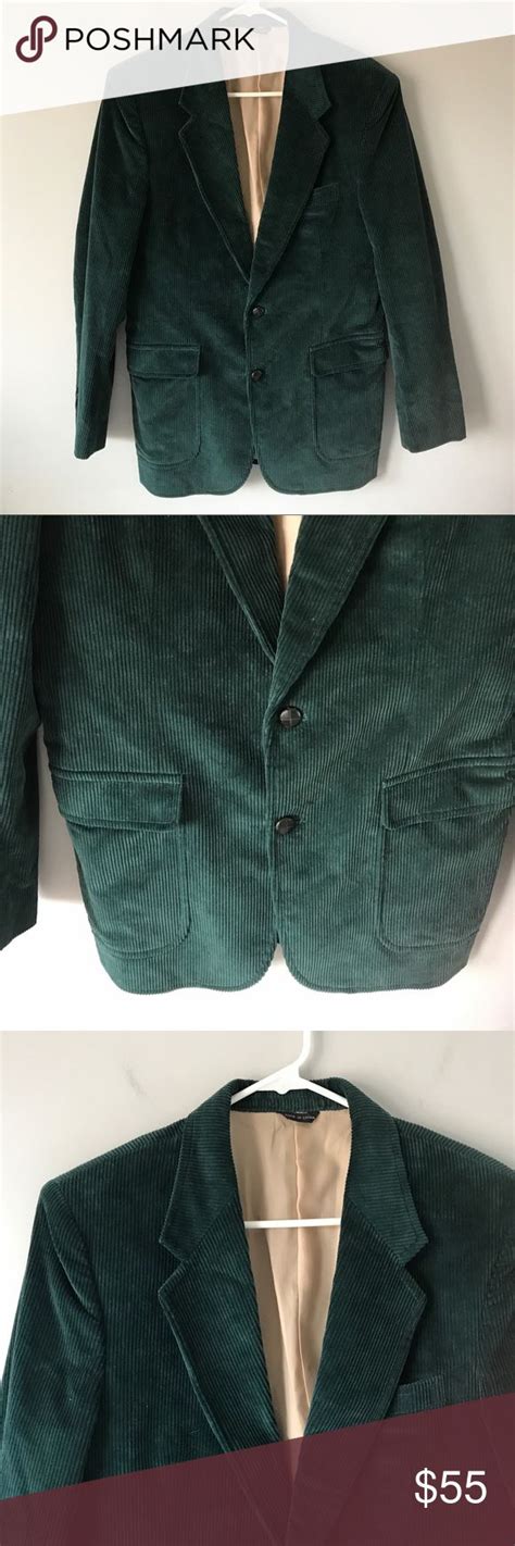 The Mens Store Dark Green Corduroy Blazer Jacket The Mens Store Dark