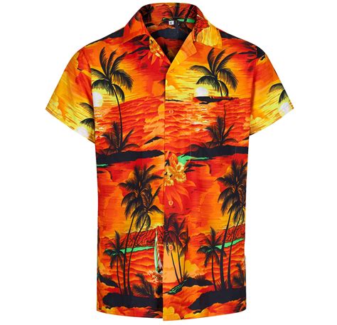 Mens Hawaiian Shirt Aloha Themed Party Shirt Holiday Beach Fancy Dress