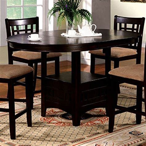 A counter height table for 8 is a perfect alternative to a kitchen island, providing enough seating space for family dining or ample countertop areas for preparing ingredients for your dishes. Furniture of America Koline Round Counter Height Table in ...
