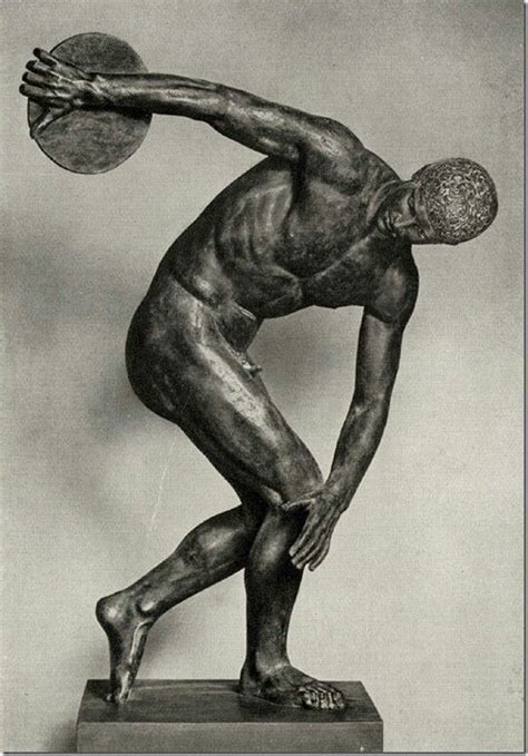 Statue Of A Greek Discus Thrower Its Very Olympian Ancient Greek