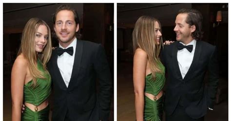 Margot Robbie Stuns In Green Maxi Dress With Husband Tom Ackerley At Governors Awards Afterparty