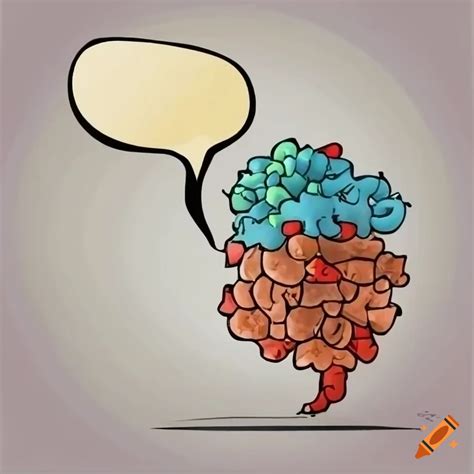 Cartoon Protein Molecule With Speech Bubble On Craiyon