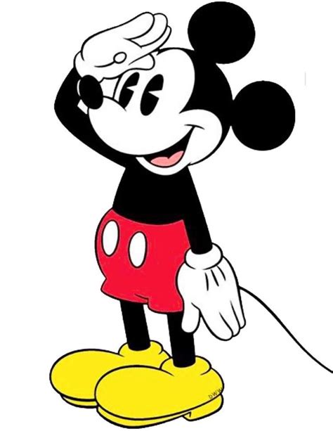 A Cartoon Mickey Mouse Standing On Top Of A Yellow Object
