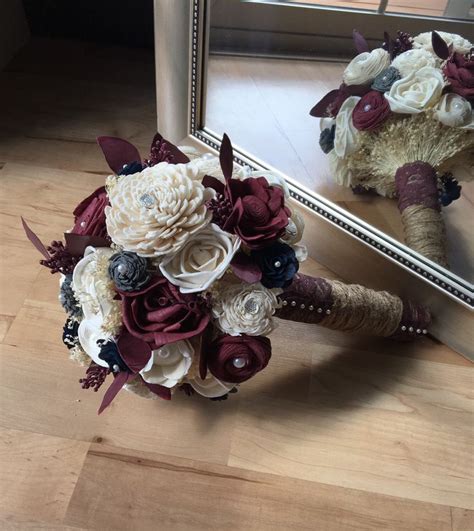 Burgundy Wedding Bouquet Fall Wedding Bouquet Sola Wood