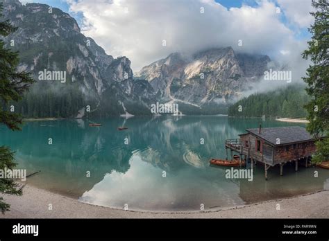 Italy South Tyrol Dolomites Lago Di Braies Fanes Sennes Prags