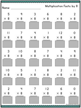 multiplication facts practice worksheets distance learning