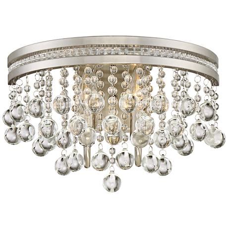 Bath sconces in silver (chrome, nickle, steel). Regina Brushed Nickel 9 1/2"H 2-Light Crystal Wall Sconce ...