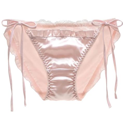 Buy Women S Silk Lace Panties Briefs Sexy Satin Knickers Lace Trim