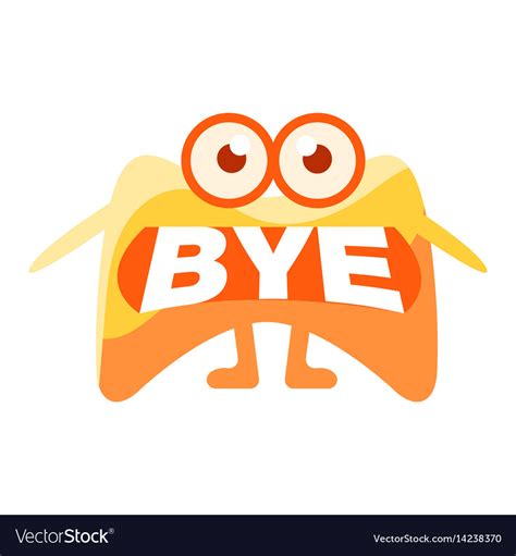 Orange Blob Saying Bye Cute Emoji Character Vector Image
