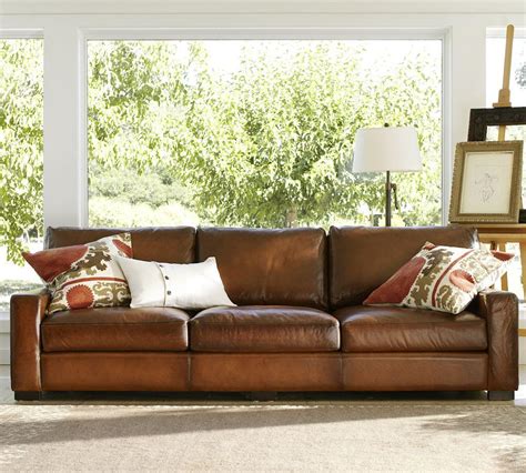 Pottery barn york to deep seat or not? Turner Leather Sofa| Pottery Barn