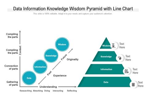 Data Information Knowledge Wisdom Pyramid With Line Chart PowerPoint Slides Diagrams Themes