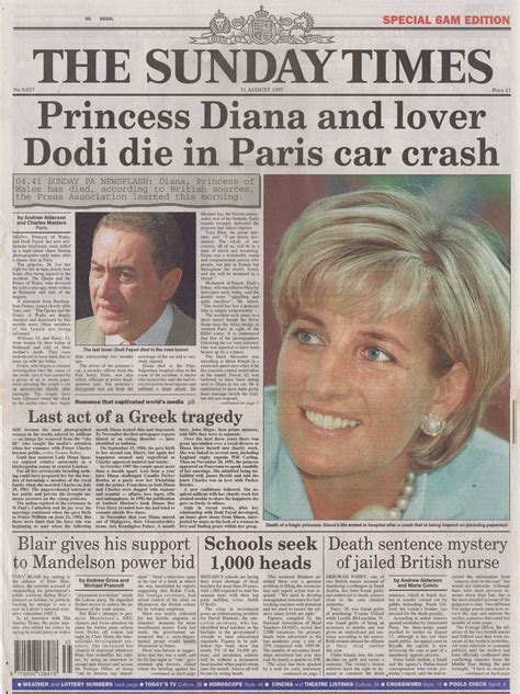 Princess Diana Death Newspaper Value Article Blog
