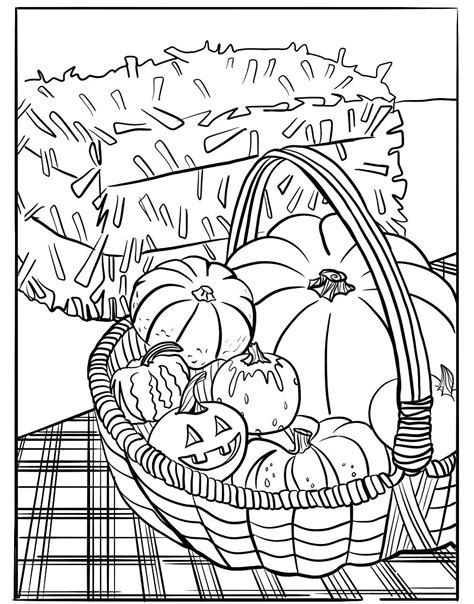 Free printable coloring pages/ free adult coloring pages. Halloween Harvest Coloring Sheet, 8.5" x 11" Coloring ...