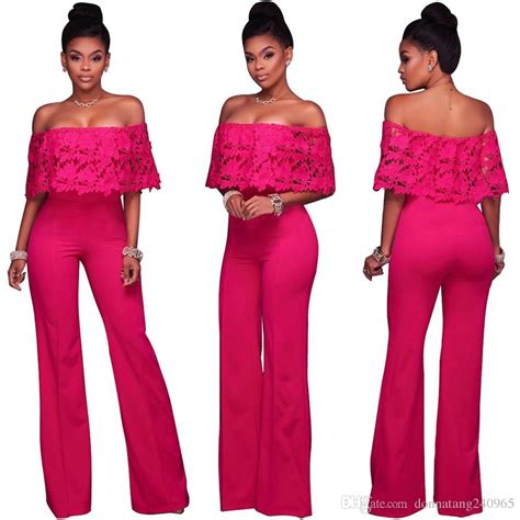 Ruffles Off Shoulder Rompers Womens Jumpsuit Sexy Strapless Lace Combinaison Femme Playsuit