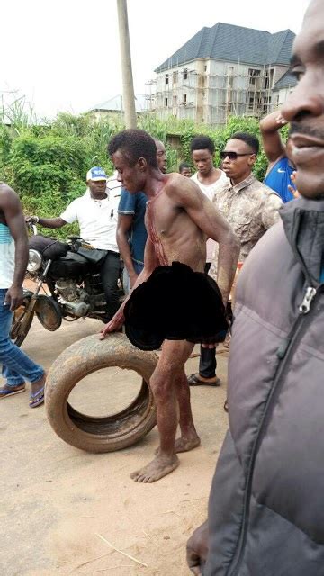 Cable Thief Stripped Nked Paraded And Beaten Mercilessly In Owerri