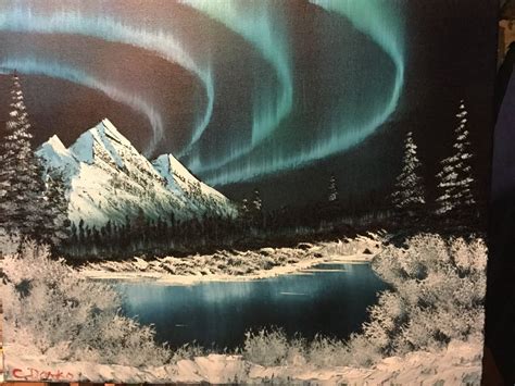 Aurora Borealis Oil On Canvas 16x20 Art