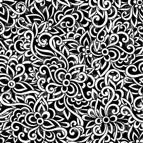 Black and white elegant floral swirl seamless pattern, vector background. 14 Black And White Art Designs Patterns Images - Intricate ...