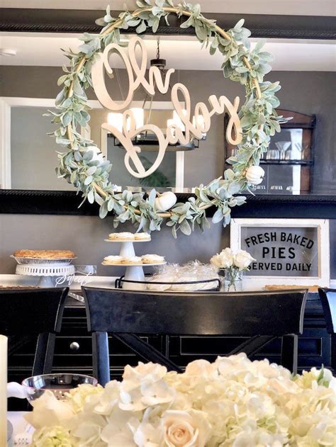 Links to guest book ideas, decorations, food, and more. Rustic Elegant Farmhouse Baby Shower | Decorate with Words ...