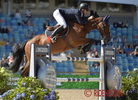 Aboard his h&m all in (kashmir van schuttershof) he took this csi5* 1m60 gp in 42.55 seconds. Svensk toprytter til DM - i springning - Ridehesten.com