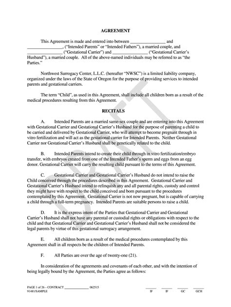 Surrogacy Contract Template Fill Out Sign Online DocHub