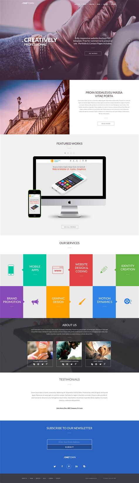 Free Responsive Website Psd Templates Graphicsfuel