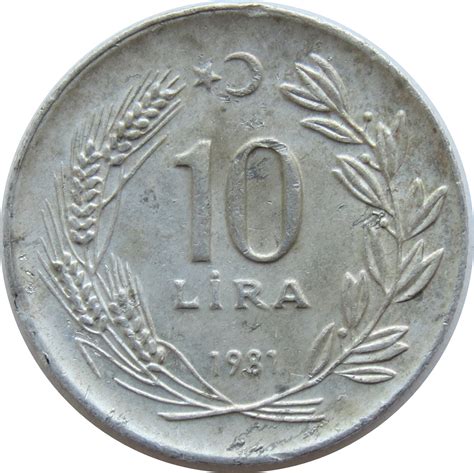 10 Lira Crescent To Left Turkey Numista