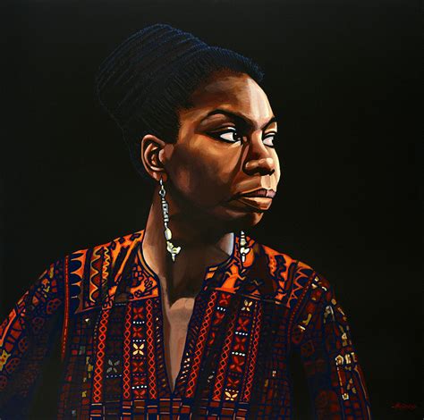 Nina simone was an american singer, songwriter, pianist, and arranger Nina Simone Painting Painting by Paul Meijering