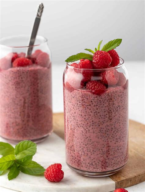 Raspberry Chia Seed Pudding With Protein Powder Cookin With Mima