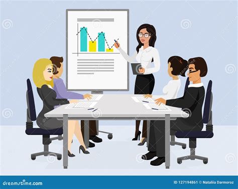 Vector Illustration Of Business Meeting Presentation Concept New
