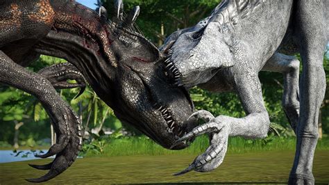 White Indoraptor Vs Black Indoraptor Fight And Breakout 🌍 Jurassic World Evolution Jurassic Tv