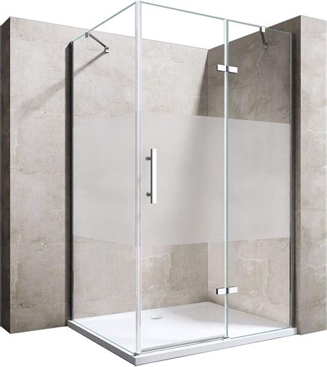 Durovin Bathrooms L Shape Rectangular Frameless Shower Enclosure