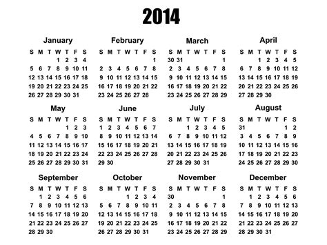 2014 Calendar2014calendartemplateyear Free Image From