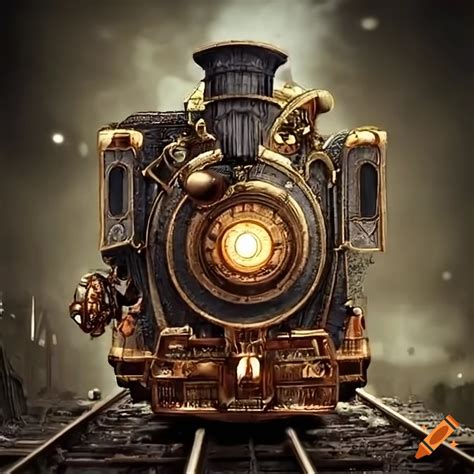 A4 Steampunk Train On Craiyon