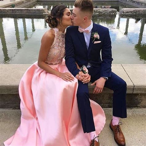 Chic 2 Pieces Prom Dresses 2017 Pink Royal Prom Pictures Couples