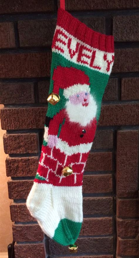 Christmas stocking kits felt applique. Kit for Vintage Personalized Hand Knit Santa in by ...