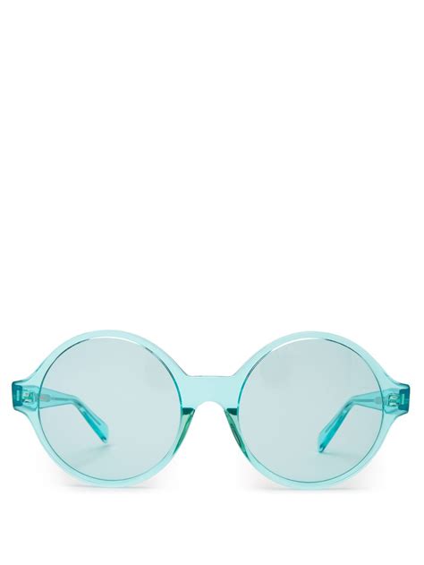 Blue Oversized Round Acetate Sunglasses Celine Eyewear Matchesfashion Uk