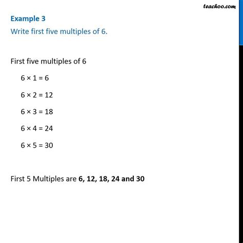 Example 3 Write First Five Multiples Of 6 Chapter 1 Class 6 Ncert