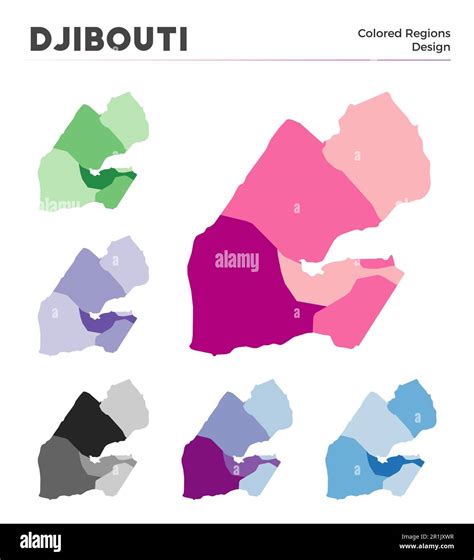 Djibouti Map Collection Borders Of Djibouti For Your Infographic Colored Country Regions